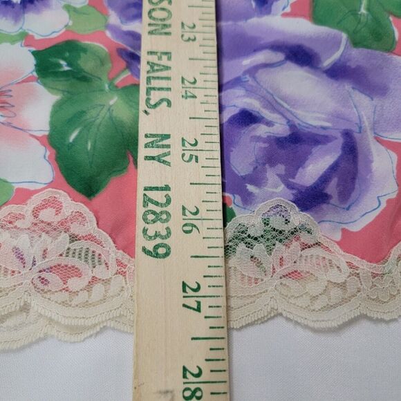 Vtg Victorias Secret Gold Label Slip Dress 90s Y2K Floral Lace Babydoll Medium - Picture 9 of 16